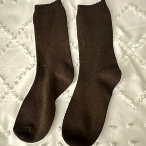 Thick Micro-Crew Wool Brown Socks